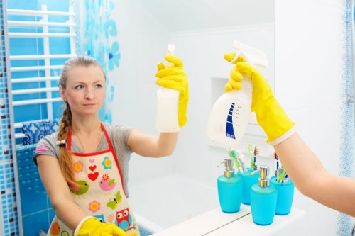 Carpet cleaning professional preparing equipment for service appointment