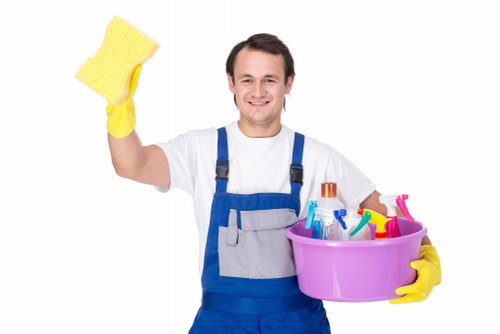Deep cleaning an oven door and shelves in a W5 property